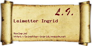 Leimetter Ingrid névjegykártya